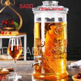  Bình Ngâm Rượu Trụ Rồng Nắp Thủy Tinh 15.0 Lít | Tùy Chọn Có hoặc không Vòi 