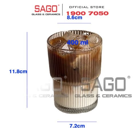 King Dealay H015 -  Ly Thủy Tinh King Dealay Strip Empilable Hightball Glass 400ml | Thủy tinh Cao Cấp 