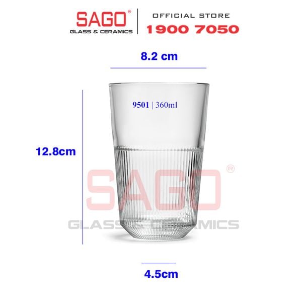  LIBBEY 829501 - Ly Thủy Tinh Cường Lực Libbey Rayo High ball 355ml | Nhập Khẩu E.U 