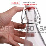  Chai Thủy Tinh Tròn Nắp Gài Thép | Tùy Chọn Dung Tích 