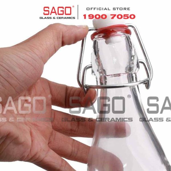  Chai Thủy Tinh Tròn Nắp Gài Thép | Tùy Chọn Dung Tích 