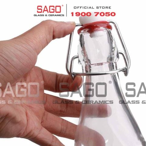  Chai Thủy Tinh Vuông Nắp Gài | Tùy Chọn Dung Tích 