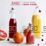  Chai Thủy Tinh Vuông Nắp Gài | Tùy Chọn Dung Tích 
