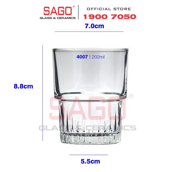  Lucky 104007 - Ly Kem Thủy Tinh Lucky Hai Tầng 202ml  | Nhập Khẩu Thái Lan 