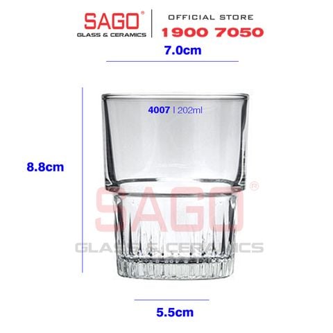  Lucky 104007 - Ly Kem Thủy Tinh Lucky Hai Tầng 202ml  | Nhập Khẩu Thái Lan 