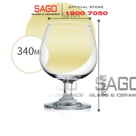  Ocean 1501X12 - Ly Thủy Tinh Ocean Classic Brandy 340ml | Nhập Khẩu Thái Lan 