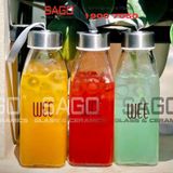  Chai Thủy tinh vuông 350ml Cao Cấp | Tùy chọn Loại nắp 
