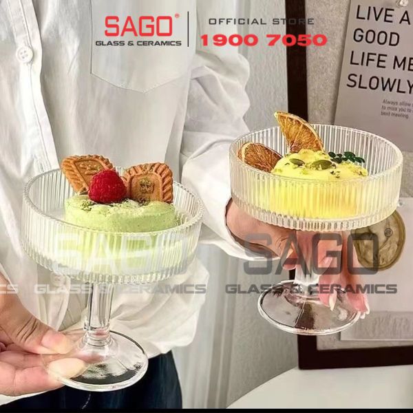 INS JYBDL-2 - Ly Thủy Tinh Có Chân Strip Cocktail Glass 170ml | Thủy Tinh Cao Cấp 