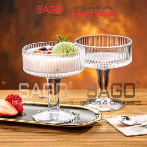  INS JYBDL-2 - Ly Thủy Tinh Có Chân Strip Cocktail Glass 170ml | Thủy Tinh Cao Cấp 
