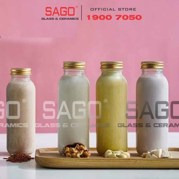  Chai Thủy Tinh Tròn Nắp Nhôm | Tùy Chọn Dung Tích 