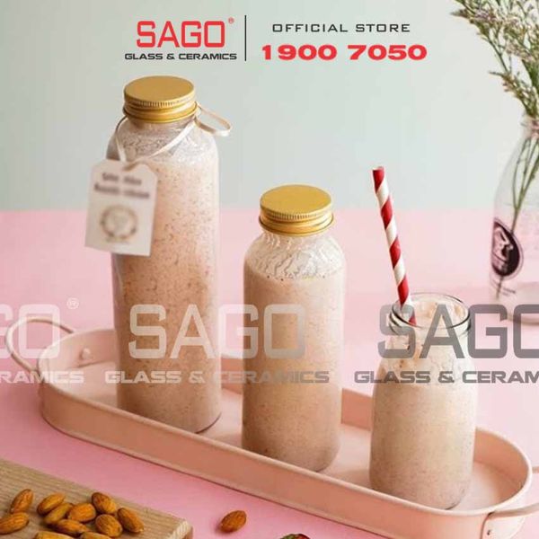  Chai Thủy Tinh Tròn Nắp Nhôm | Tùy Chọn Dung Tích 