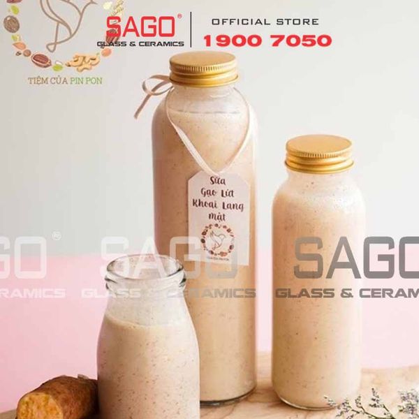  Chai Thủy Tinh Tròn Nắp Nhôm | Tùy Chọn Dung Tích 