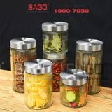  DELI HMFG60-2100B - Hũ Thủy Tinh Delisoga Striped Pillar Glass Jar 2100ml , Nắp Inox 304 | Thủy Tinh Cao Cấp 