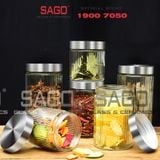  DELI HMFG60-2100B - Hũ Thủy Tinh Delisoga Striped Pillar Glass Jar 2100ml , Nắp Inox 304 | Thủy Tinh Cao Cấp 
