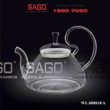  Wilmax England 888818/A - Bình Trà Thủy Tinh Wilmax Thermo Tea Pot 1200ml | Thủy Tinh Cao Cấp Chịu Nhiệt 