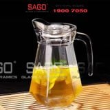  Deli EH1028 - Bình Nước Thủy Tinh Deli Pitcher 1300ml |  Chặt Góc 