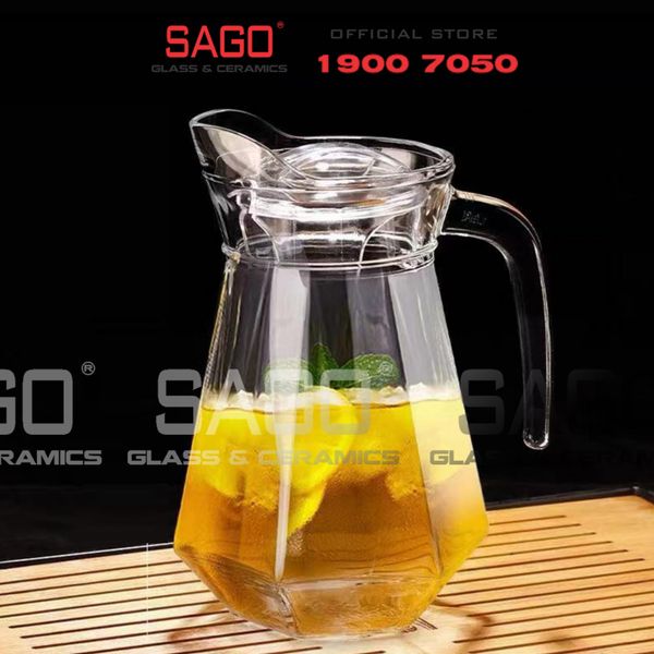  Deli EH1028 - Bình Nước Thủy Tinh Deli Pitcher 1300ml |  Chặt Góc 