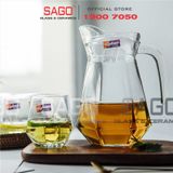  Deli EH1028/L7 - Bộ 06 Ly + Bình Nước Thủy Tinh Deli Pitcher 1300ml | Chặt Góc 