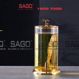  Bình Trụ Thủy Tinh Nắp Hưu Vàng 10.0 Lít | Có Vòi 