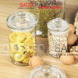  Hũ Thủy Tinh Tròn Trụ Nắp Thủy Tinh | Tùy Chọn Dung Tích 