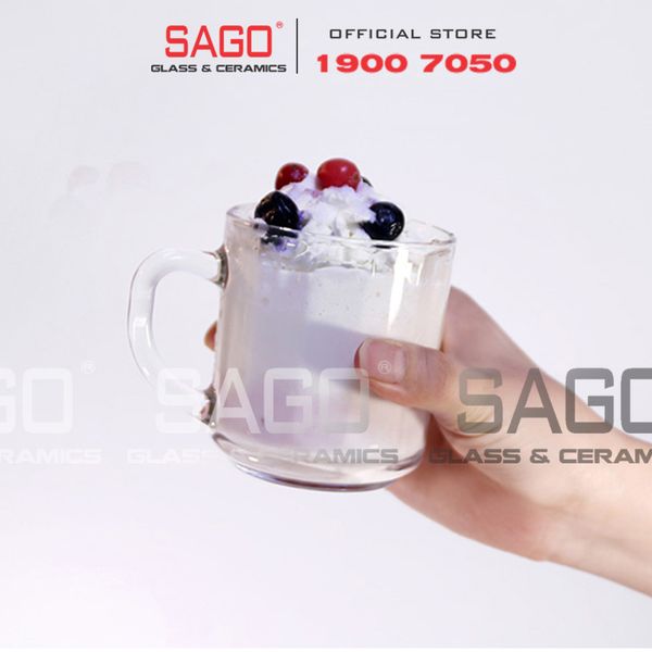  Union 345 - Ly Thủy Tinh Sọc Có Quai Union Tea Cup Stripes Glass 295ml | Thủy Tinh Cao Cấp Nhập Khẩu Thái Lan 