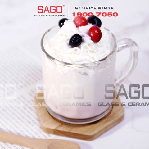  Union 345 - Ly Thủy Tinh Sọc Có Quai Union Tea Cup Stripes Glass 295ml | Thủy Tinh Cao Cấp Nhập Khẩu Thái Lan 