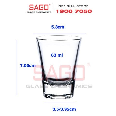  Union 404 - Ly Thủy Tinh Union Solo Shot Glass 63ml | Thủy Tinh Cao Cấp Nhập Khẩu Thái Lan 
