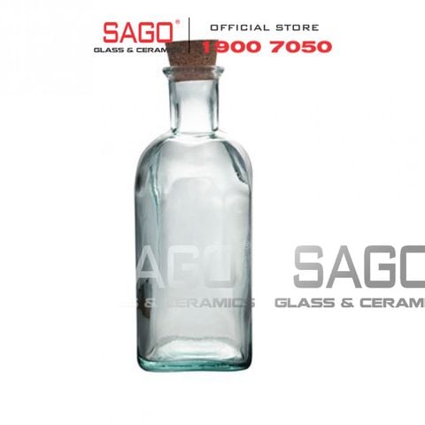  VSM V5022 - Chai Thủy Tinh Tái Chế Vidrios San Miguel FRASCO CUADRADO 500ml | Nhập Khẩu Tây Ban Nha 