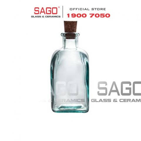  VSM V5023 - Chai Thủy Tinh Tái Chế Vidrios San Miguel FRASCO CUADRADO 250ml | Nhập Khẩu Tây Ban Nha 