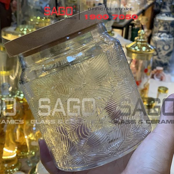  DELI HMF-G26 - Hũ Thủy Tinh Delisoga Vintage Wooden Lid Jar Glass Nắp Gỗ | Tùy Chọn Dung Tích Và Họa Tiết 
