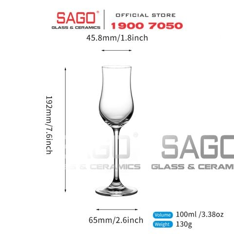  IDELITA 99GP10 - Ly thủy tinh Pha Lê IDELITA Rhine Charm Sherry Crystal glasses 100ml | Thủy Tinh Pha Lê Cao cấp 