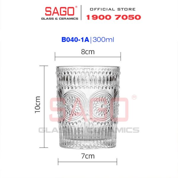  Deli DSKB040-1A - Ly Thủy Tinh Deli Vintage Rock Glass 300ml | Thủy Tinh Cao Cấp 