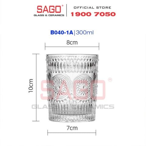  Deli DSKB040-1A - Ly Thủy Tinh Deli Vintage Rock Glass 300ml | Thủy Tinh Cao Cấp 