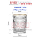  Deli DSKB040-1AR - Ly Thủy Tinh Deli Whisky Vintage Rock Glass Gold Rim 300ml | Thủy Tinh Cao Cấp 