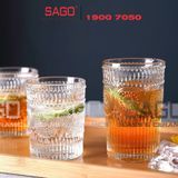  Deli DSKB040-1A - Ly Thủy Tinh Deli Vintage Rock Glass 300ml | Thủy Tinh Cao Cấp 