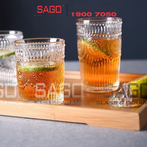  Deli DSKB040-1A - Ly Thủy Tinh Deli Vintage Rock Glass 300ml | Thủy Tinh Cao Cấp 