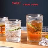  Deli DSKB040-1A - Ly Thủy Tinh Deli Vintage Rock Glass 300ml | Thủy Tinh Cao Cấp 