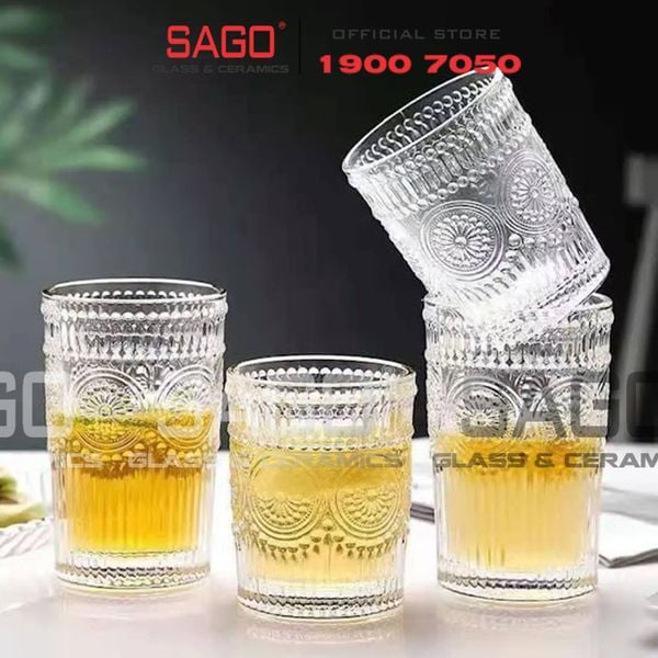  Deli DSKB040-1A - Ly Thủy Tinh Deli Vintage Rock Glass 300ml | Thủy Tinh Cao Cấp 