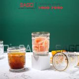  Deli DSKB040-1AR - Ly Thủy Tinh Deli Whisky Vintage Rock Glass Gold Rim 300ml | Thủy Tinh Cao Cấp 