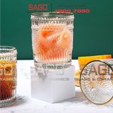 Deli DSKB040-1AR - Ly Thủy Tinh Deli Whisky Vintage Rock Glass Gold Rim 300ml | Thủy Tinh Cao Cấp 