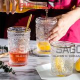  Deli DSKB040-1AR - Ly Thủy Tinh Deli Whisky Vintage Rock Glass Gold Rim 300ml | Thủy Tinh Cao Cấp 