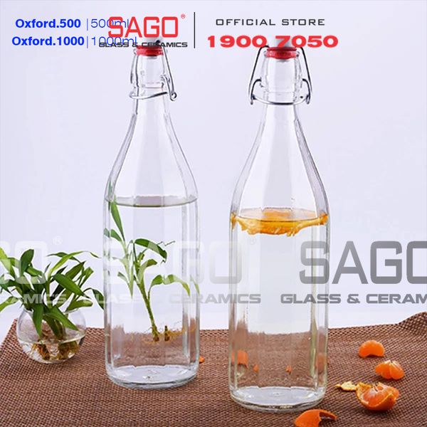  Bormioli Rocco 390850FS - Chai Thủy Tinh Bormioli Rocco Oxford 1000ml  | Nhập Khẩu Italia 