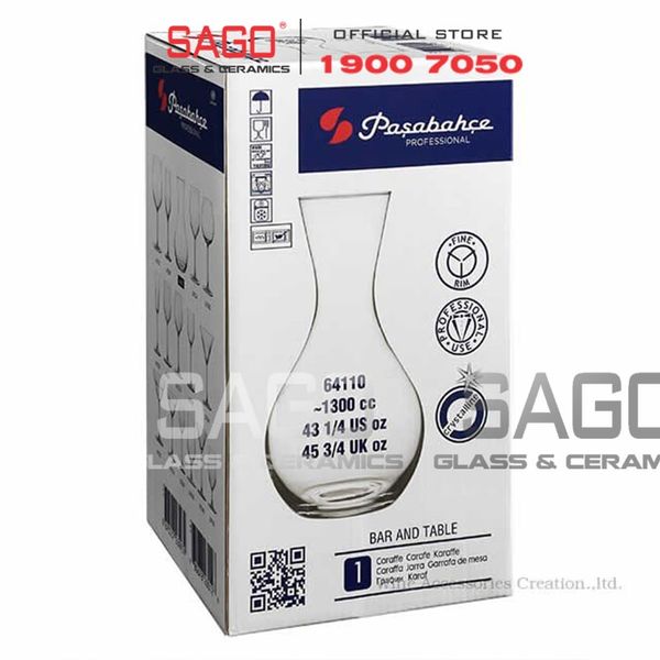  Pasabahce 64110 - Bình Rót Thủy Tinh Pasabahce Pengo Superior Decanter 1250ml | Nhập Khẩu Thổ Nhĩ Kỳ 
