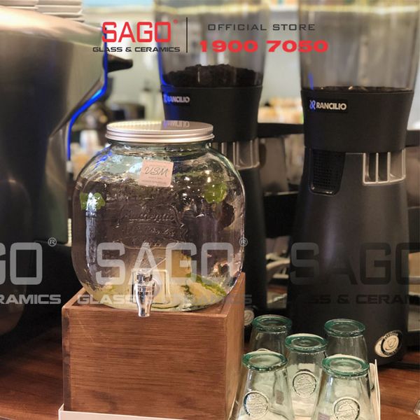  VSM V5296G20 - Bình Nước Thủy Tinh Tái Chế Vidrios San Miguel BEVERAGE AUTHENTIC 6.0 Lít | Nhập Khẩu Tây Ban Nha 