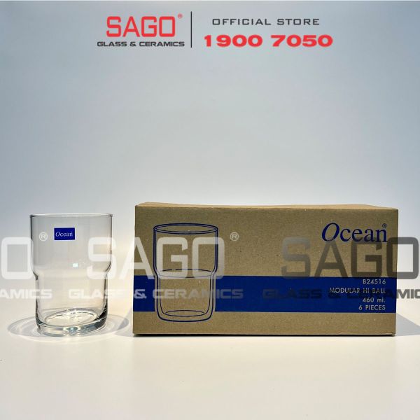  Ocean B24516 - Ly Thủy tinh Ocean  Modular Hi Ball 460ml | Nhập Khẩu Thái Lan 