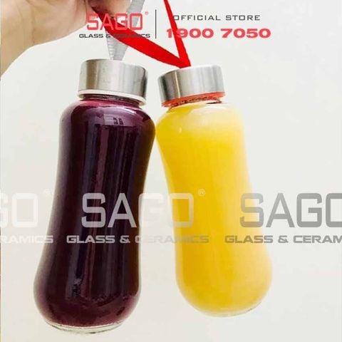  Chai Thủy Tinh Eo 280ml Nắp Dây Nhiều Màu | Thủy Tinh Cao Cấp 