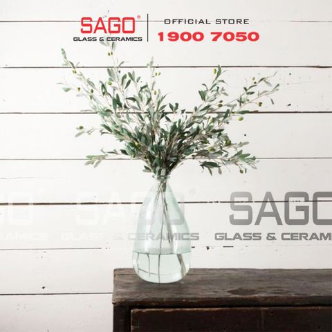  VSM V4634 - Bình Hoa Thủy Tinh Tái Chế Vidrios San Miguel Simplicity Cao 18cm | Nhập Khẩu Tây Ban Nha 