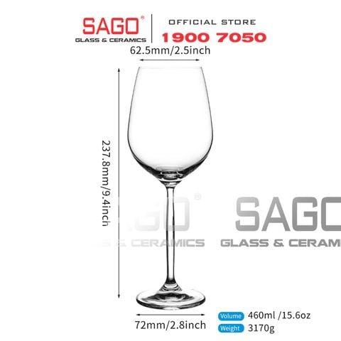  IDELITA 88CD40 - Ly thủy tinh Pha Lê IDELITA Danube Melodic Red wine Crystal Glasses 460ml | Thủy Tinh Pha Lê Cao cấp 