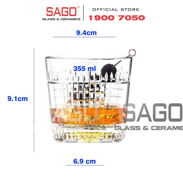  Ocean P04261 - Ly Thủy Tinh Ocean Matter Fix Double Rock Glass 355ml | Nhập Khẩu Thái Lan 