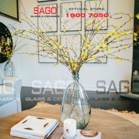  VSM V4656 - Bình Hoa Thủy Tinh Tái Chế Vidrios San Miguel Jarron Simplicity Cao 47cm | Nhập Khẩu Tây Ban Nha 